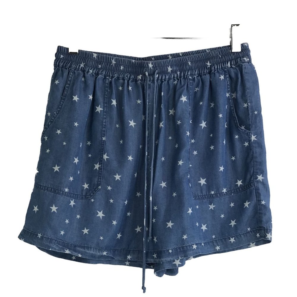 1250C Shorts Womens Size Medium M Stars Blue Tencel